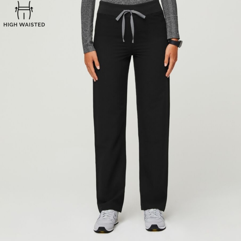 FIGS Black Livingston Basic Scrub Pants High Waisted Straight Leg  - Size XXL P